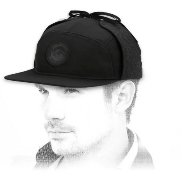 COAL HEADWEAR 5 PANEL EARFLAP TRACKER CAP Wool Blend Black - Picture 2 of 13